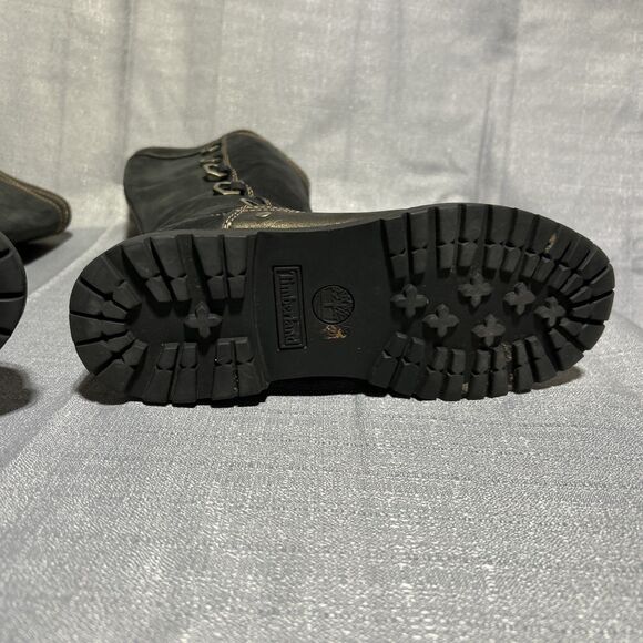 Women’s Timberland Boots Size US size 8 Knee High Ring Details Leather Gold - Picture 9 of 16